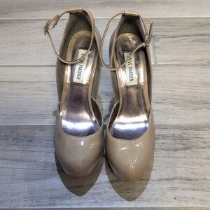 Steve Madden Taupe Heels with Strap - Naia 8.5